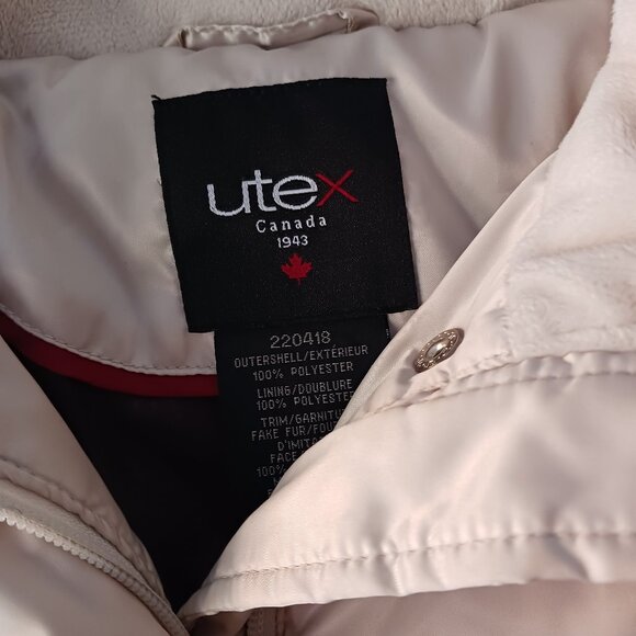 Utex Women's Winter Down Filled Coat Long Quilted Sm Removable Hood Zip Pockets - Picture 5 of 12